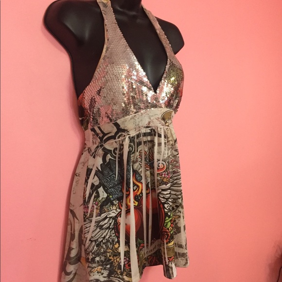 Vintage sequinned halter top - Picture 3 of 5